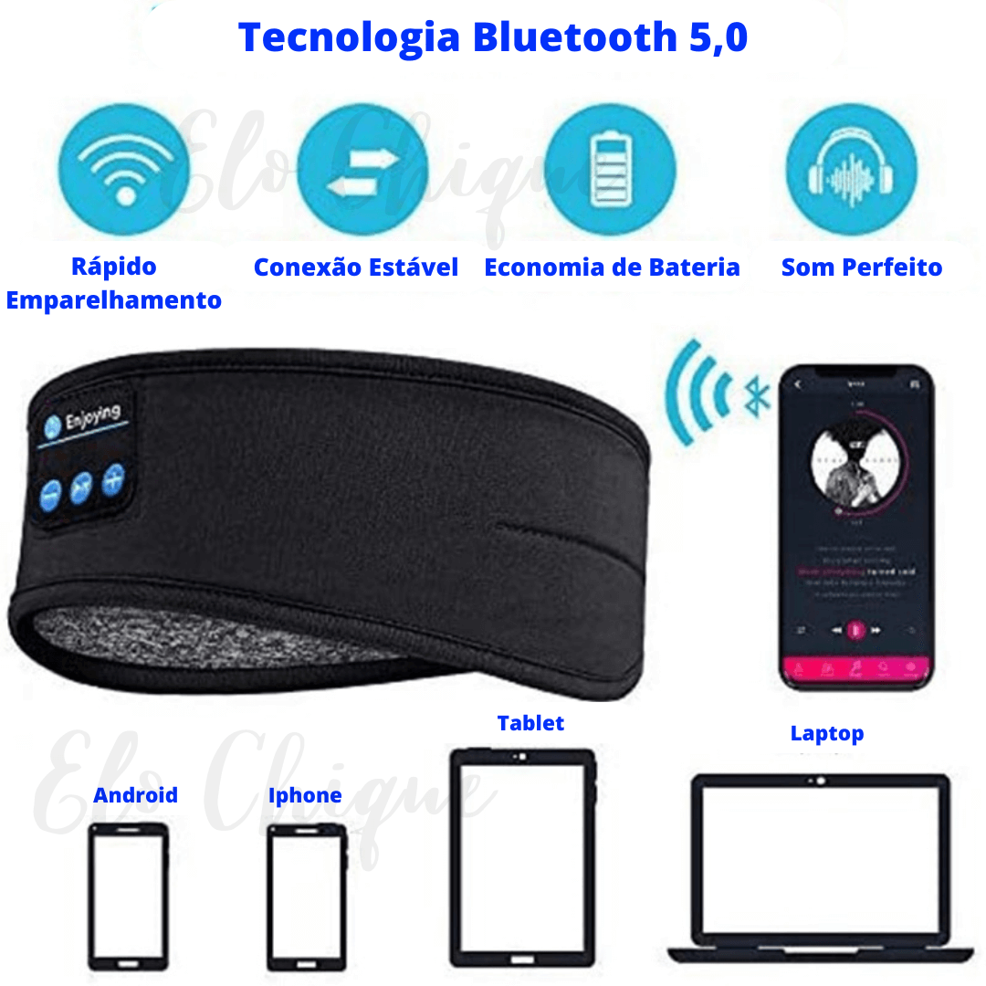 Máscara Para Dormir Com Fone de Ouvido Wireless Bluetooth Confortável