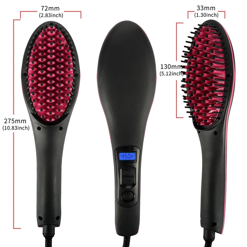 Escova Alisadora Chapinha Eletrica Bivolt com Lcd (BY-605)