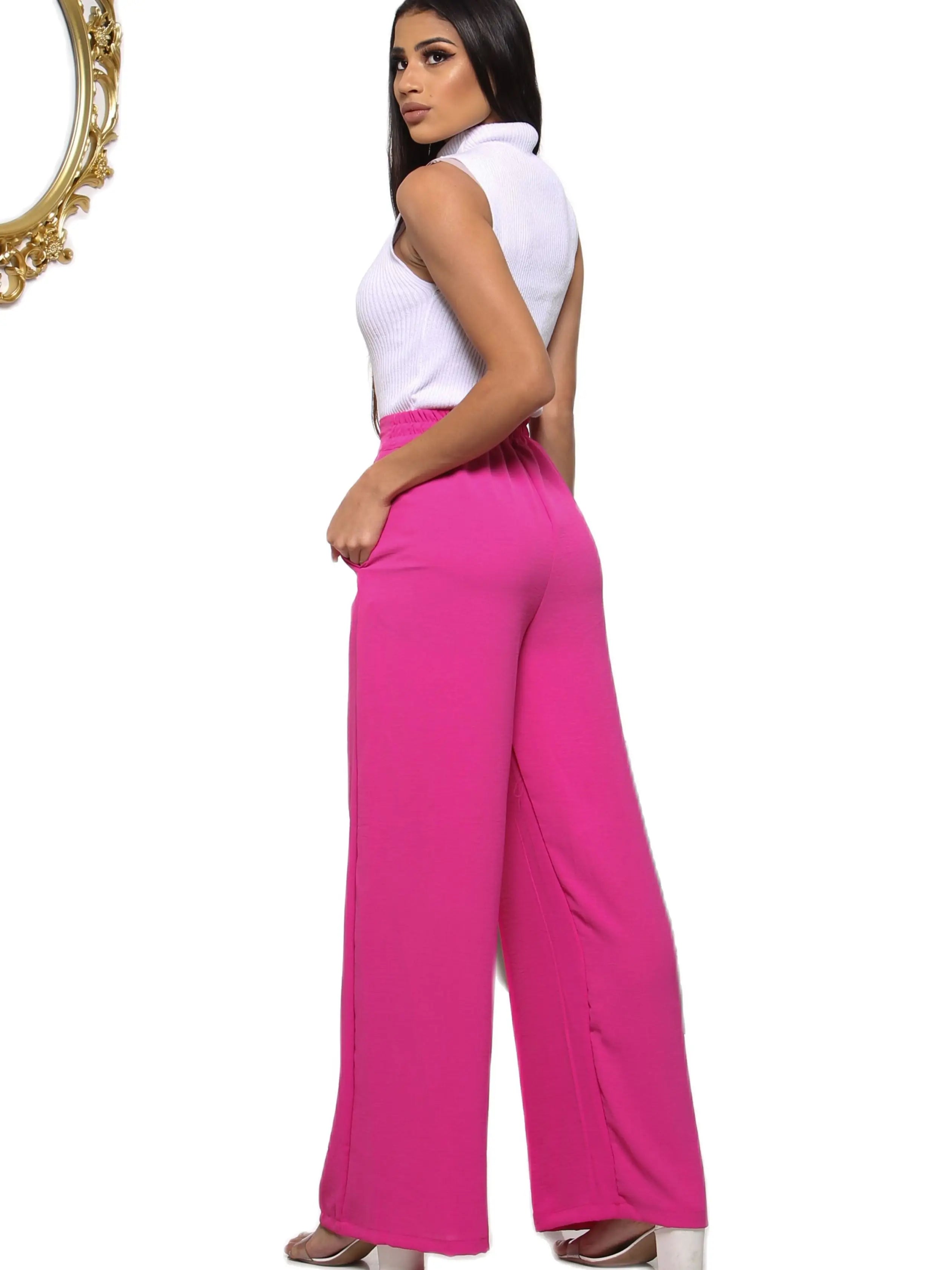 Flat Pantalona Pants Versátil Elegante