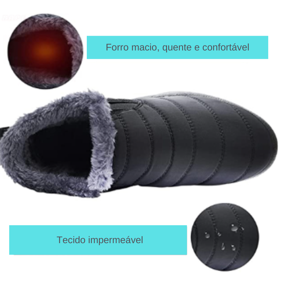 Bota Feminina Aveludada Impermeável - Ultra Confort Hoje com 50% Off