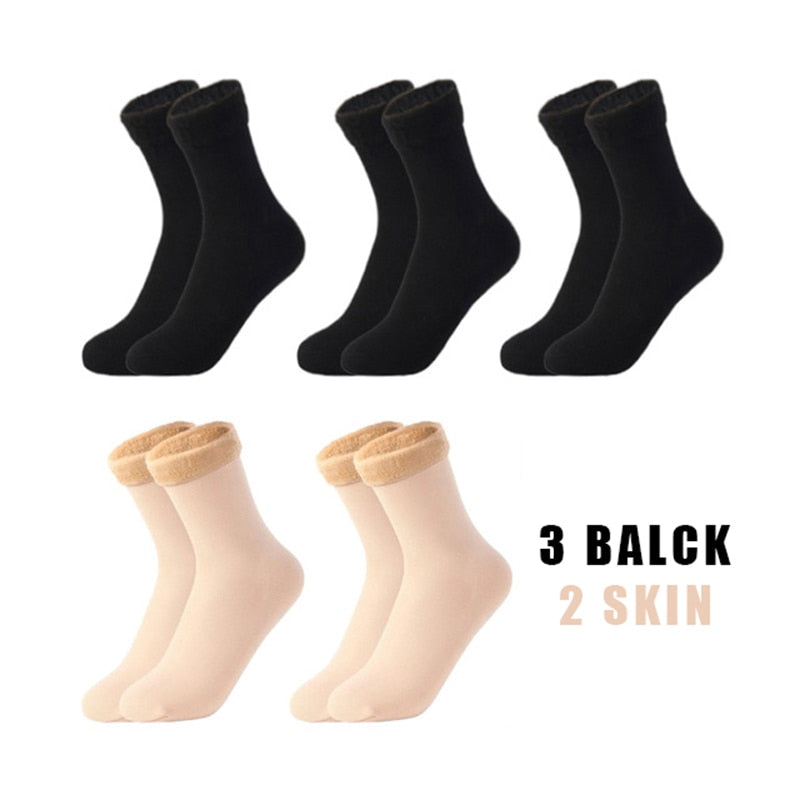 Meias Forradas em Lã Térmicas para o Inverno - Pague 2 leve 5 pares.